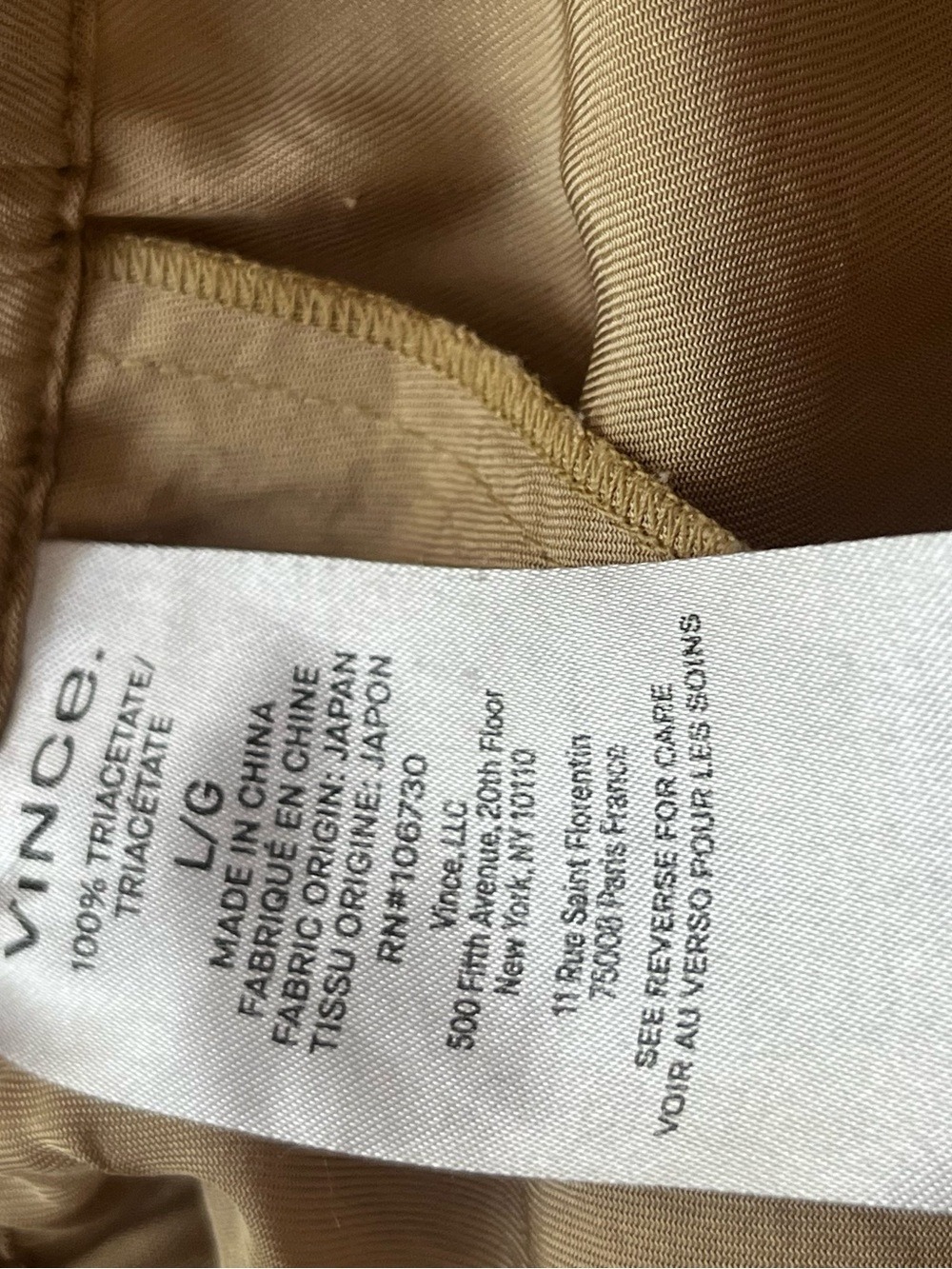 Vince Wide-Leg Chinos in Taupe Size L - Picture 4 of 7